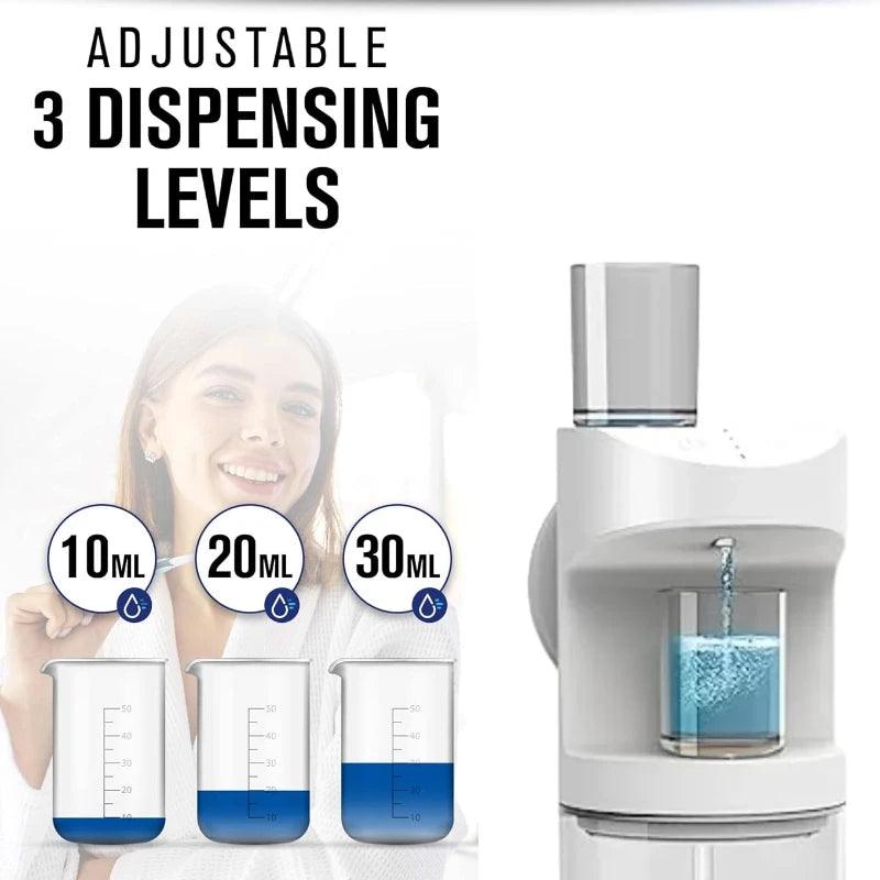 Rechargeable Automatic Mouthwash Dispenser with Magnetic Cup Mount - Home Living Mall