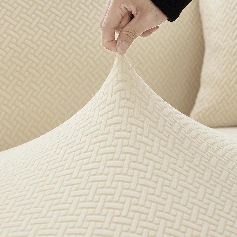 Stretch Sofa Cover Slipcovers - Jacquard Thick Elastic for Living Room, Armchair, Corner Couch - L Shaped, 1/2/3/4/5 Seater Options Available