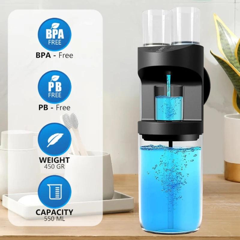 Rechargeable Automatic Mouthwash Dispenser with Magnetic Cup Mount - Home Living Mall