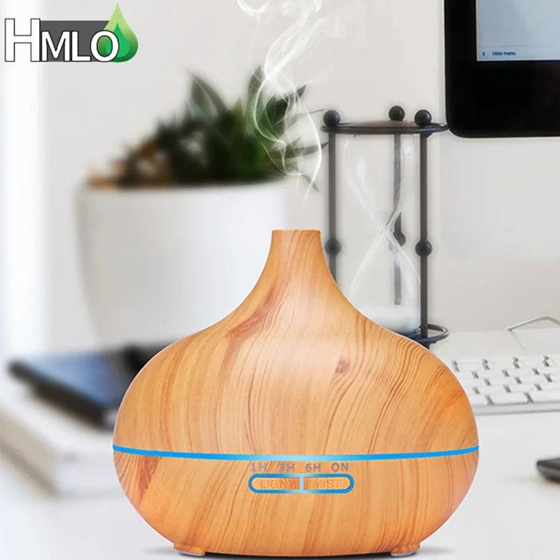 Essential Oil Diffuser: Electric Aroma &amp; Air Humidifier with Remote Control, LED Lamp - Ultrasonic Mist Maker for Car &amp; Home