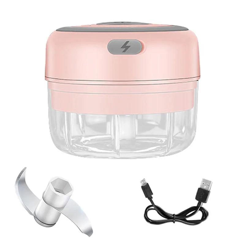 Mini Electric Garlic Masher & Vegetable Chopper - USB Charging Blender for Meat, Chili, Ginger