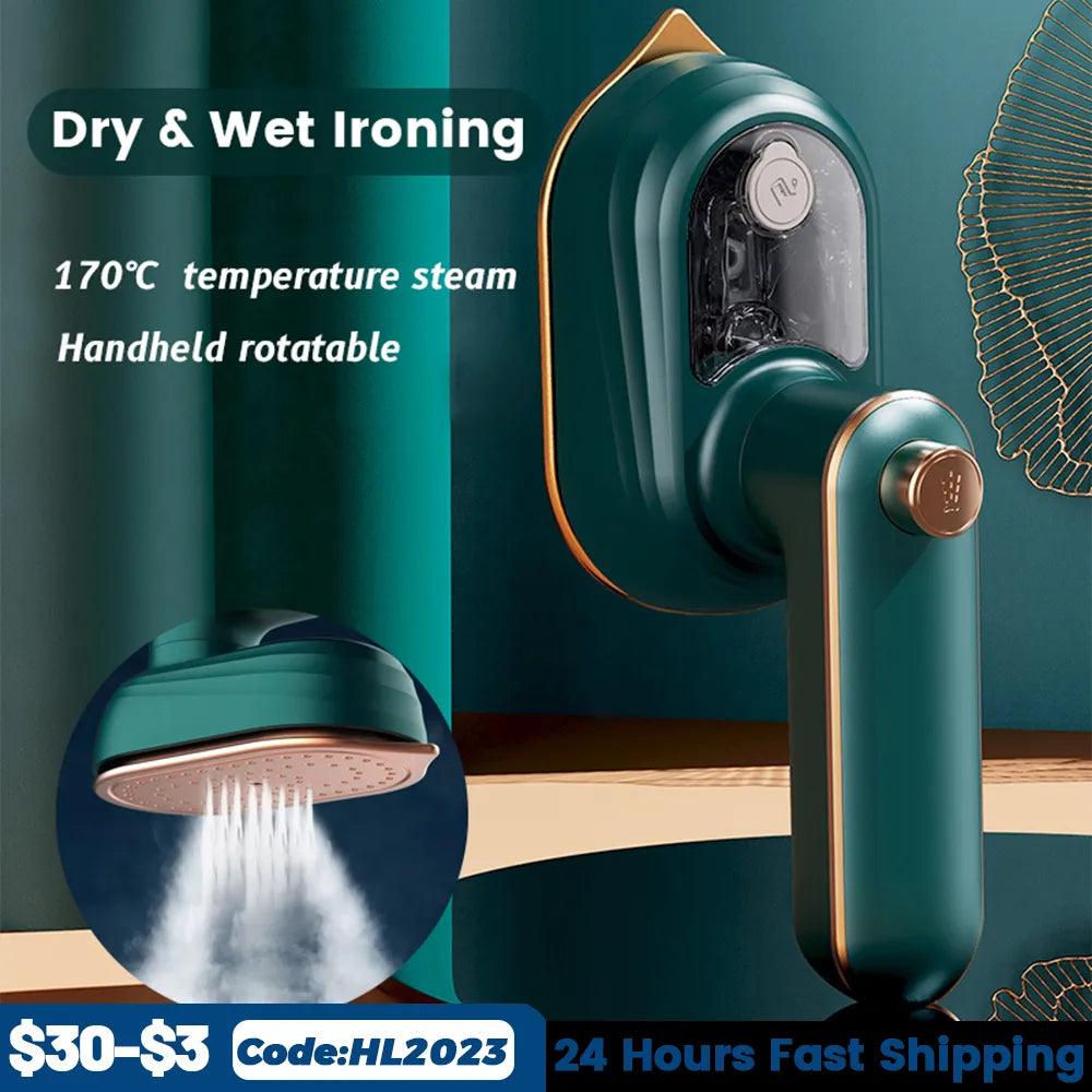 Portable Handheld Mini Foldable Garment Steamer &amp; Steam Iron for Home and Traveling - Wet/Dry Ironing Machine for Clothes
