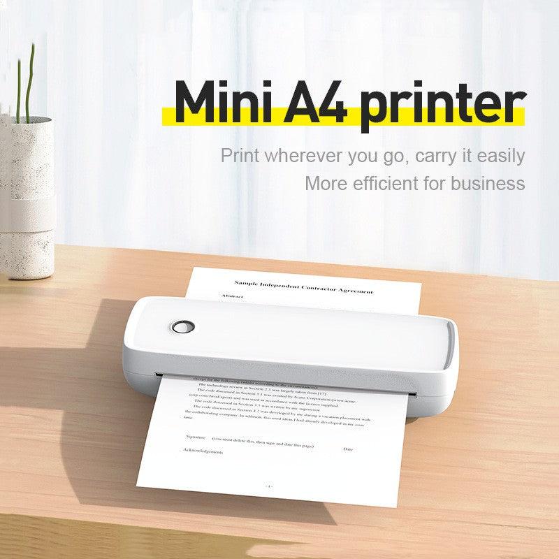 Portable Printer Wireless Bluetooth - Inkless Thermal Printer Supporting A4 Paper