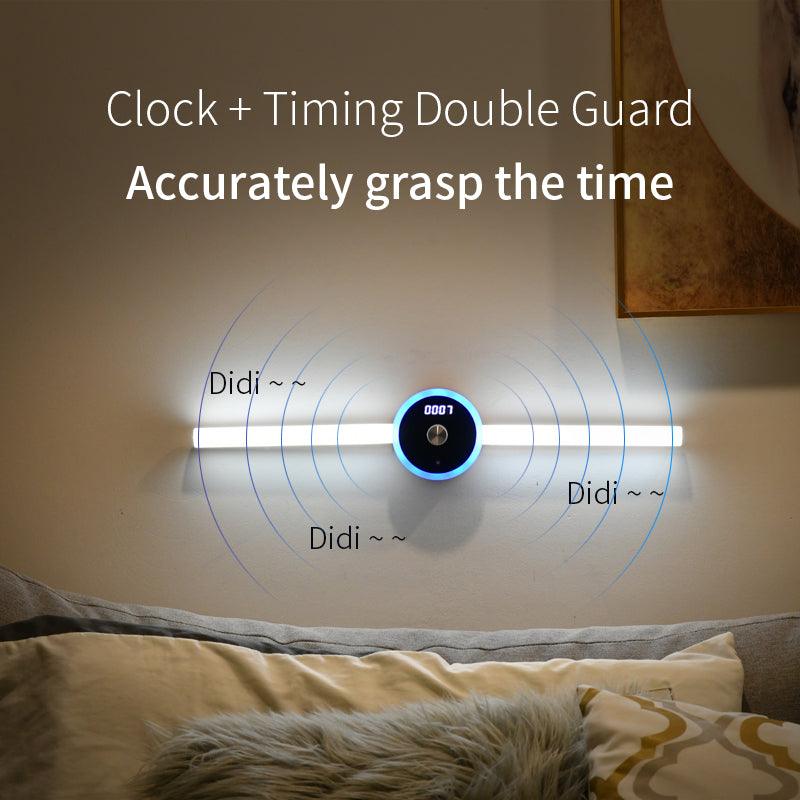 Removable LED Wardrobe Light with Smart Cabinet Clock Timing Sensor and Manual Sweep Switch - Home Living Mall