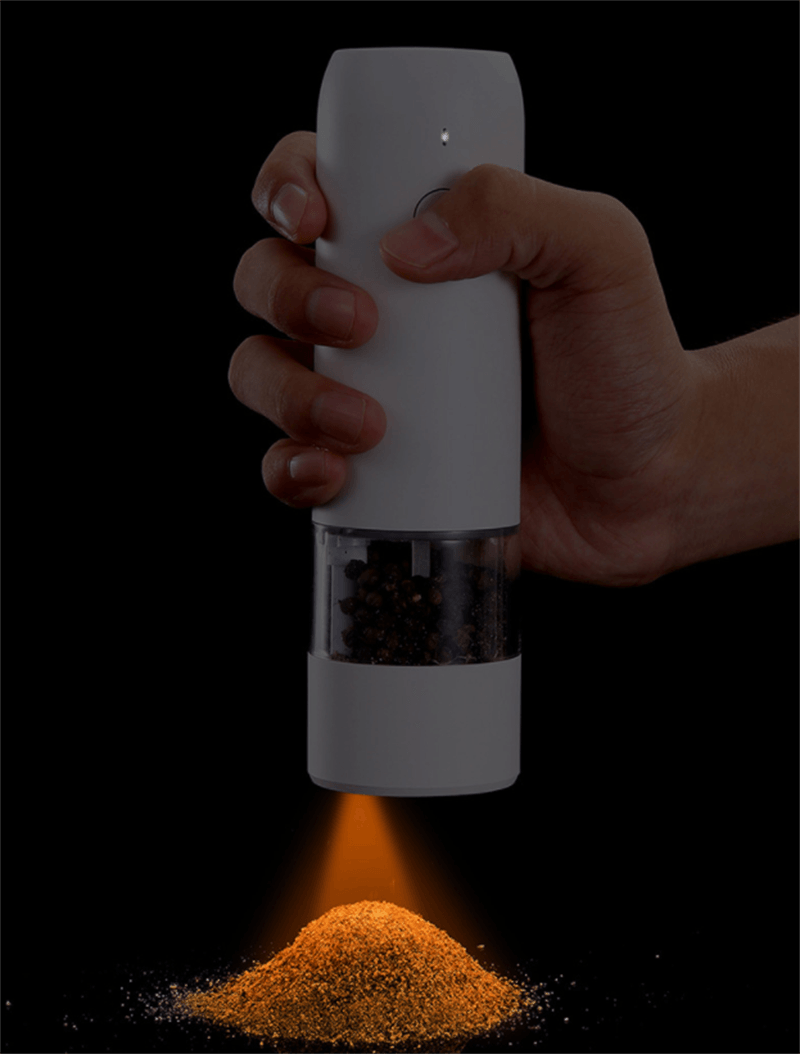 Rechargeable Electric Pepper and Salt Grinder Set: One-Handed, Automatic, LED Light, Adjustable Coarseness, Refillable - No Battery Needed - Home Living Mall