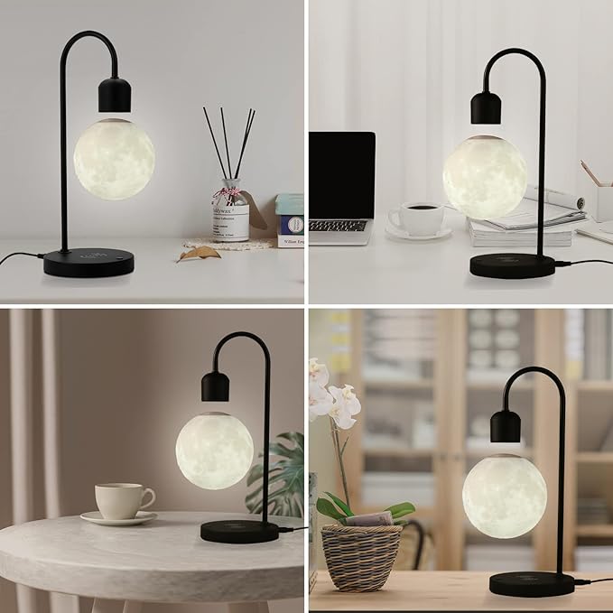 Creative Magnetic Suspension Table Lamp With Mobile Phone Wireless Charging Base LED Night Light Home Desktop Decoration Lamp