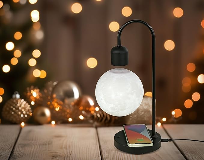 Creative Magnetic Suspension Table Lamp With Mobile Phone Wireless Charging Base LED Night Light Home Desktop Decoration Lamp