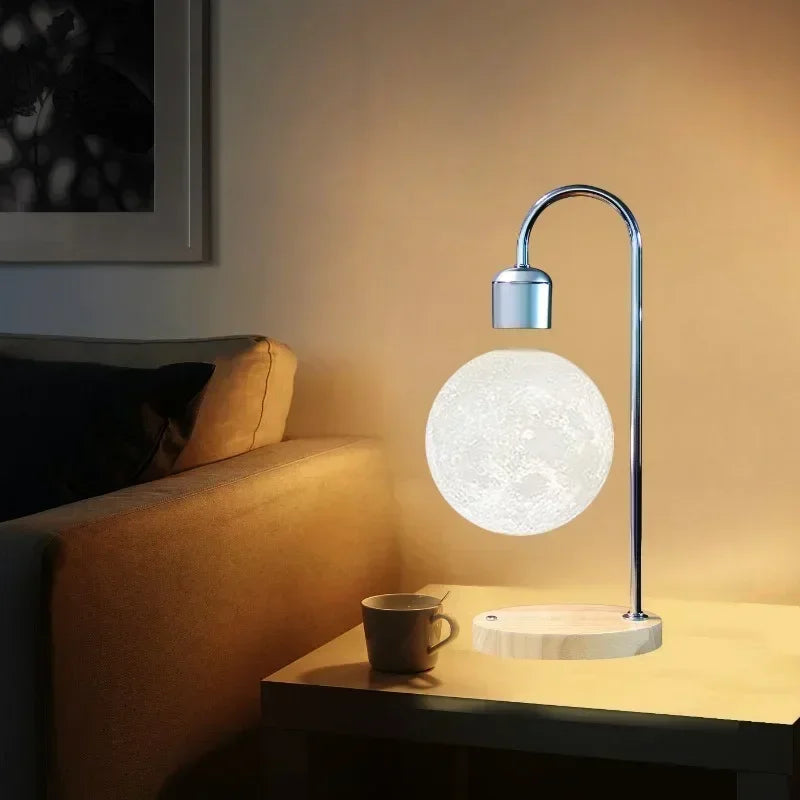 Creative Magnetic Suspension Table Lamp With Mobile Phone Wireless Charging Base LED Night Light Home Desktop Decoration Lamp