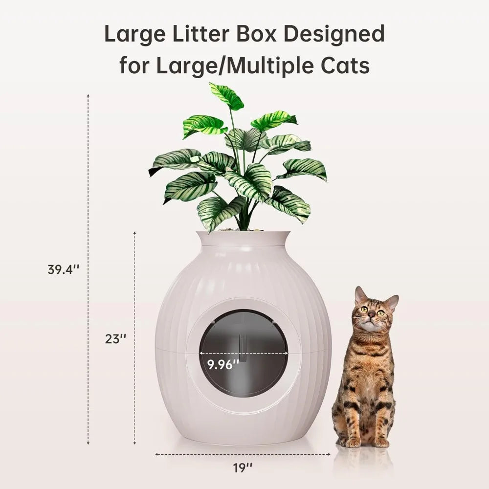 Smart Odor Control Plant Cat Litter Box