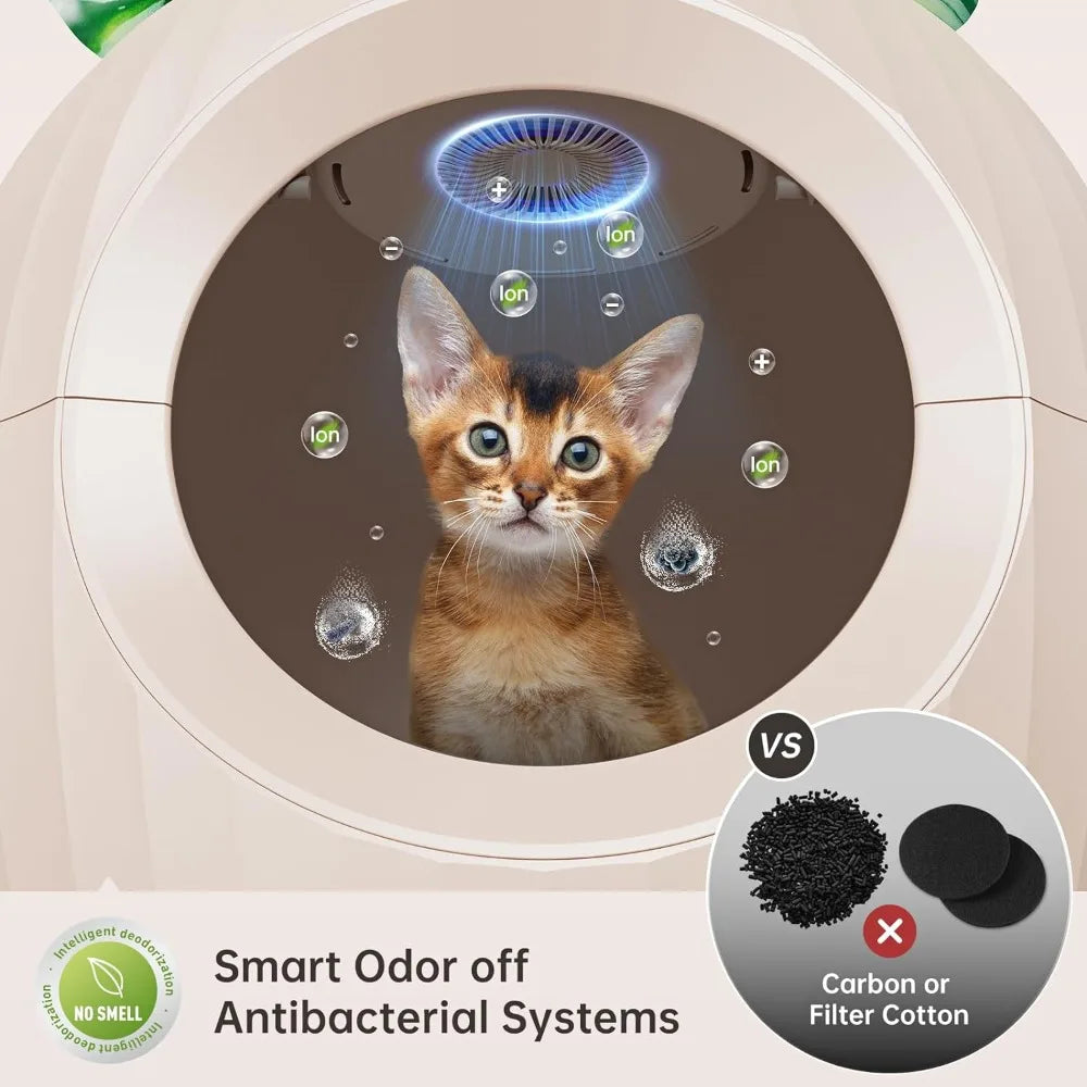 Smart Odor Control Plant Cat Litter Box