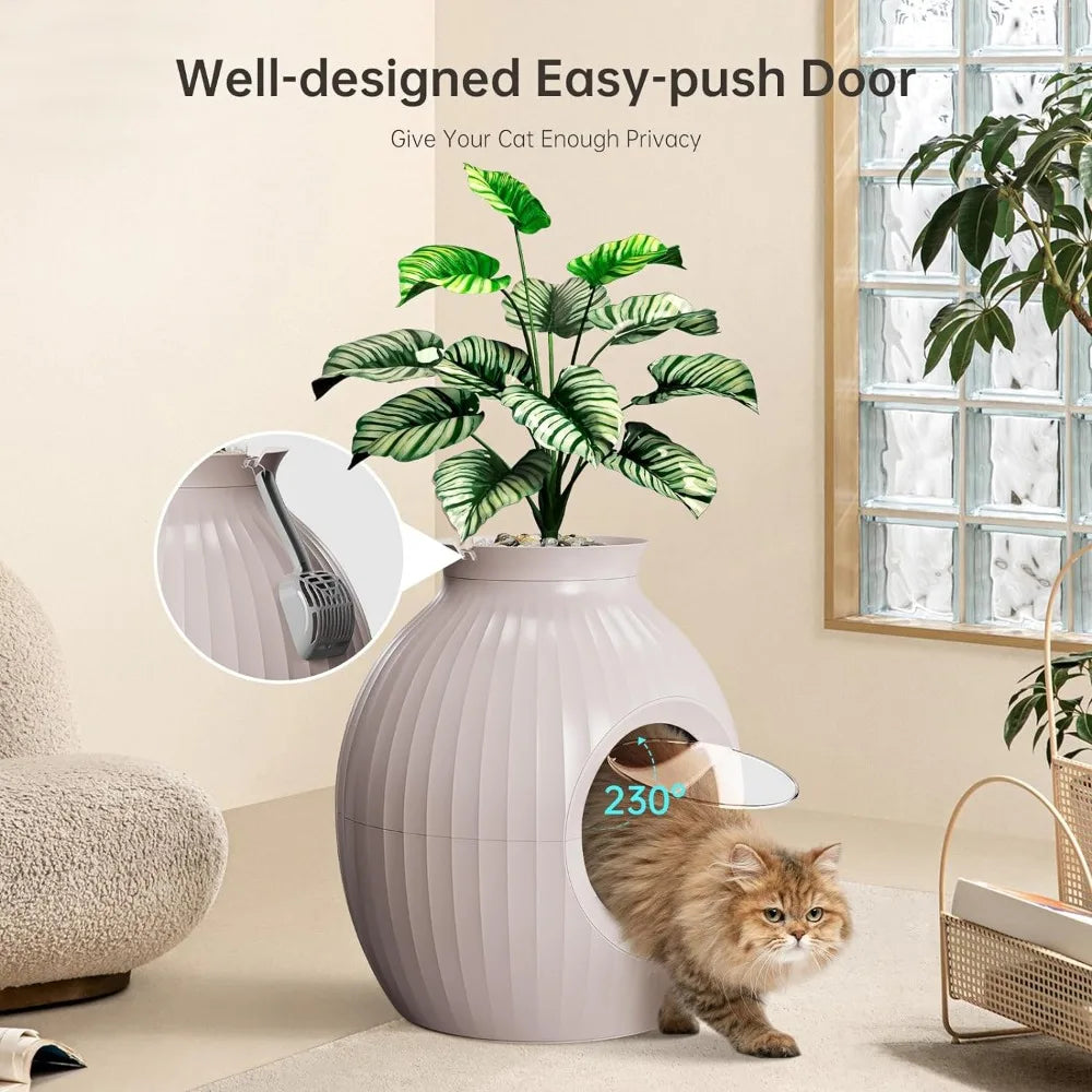 Smart Odor Control Plant Cat Litter Box