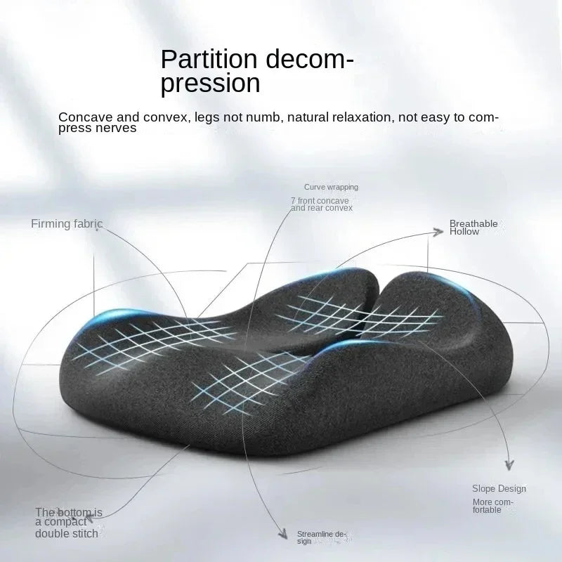 Memory Foam U-shaped Seat Cushion Massage Car Office Chair for Long Sitting Back Tailbone Pain Relief Rebound Cushion Pad